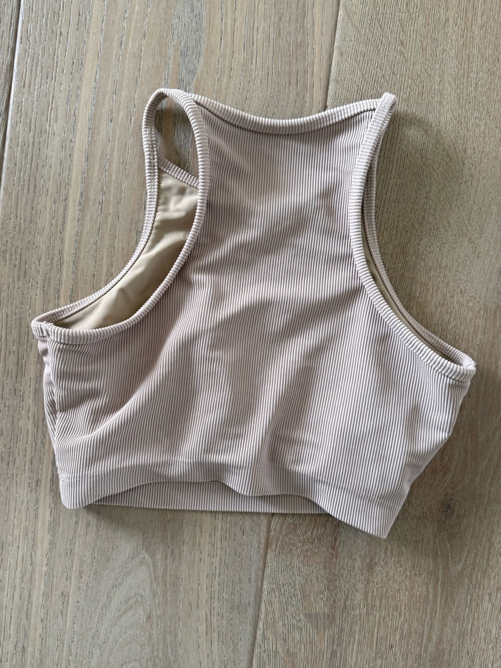 Beach Riot Nude Beige Ribbed Crop Tank - Picture 2 of 3